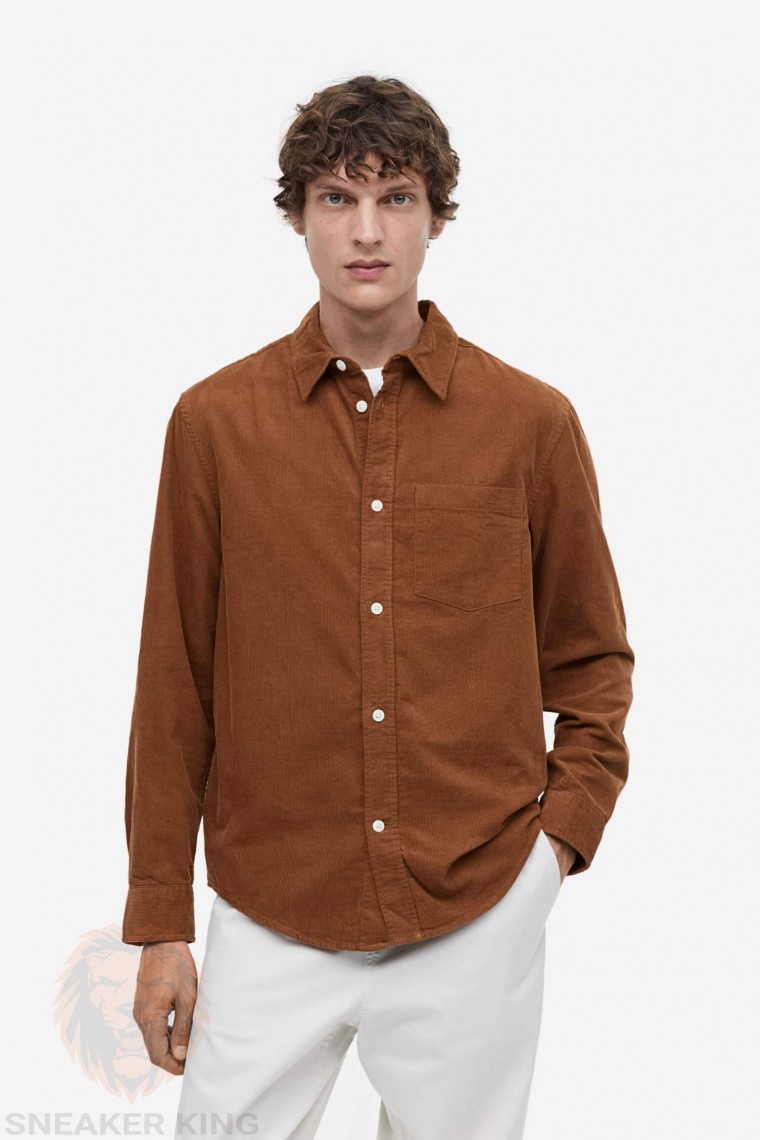 Сорочка H&M regular fit corduroy shirt 